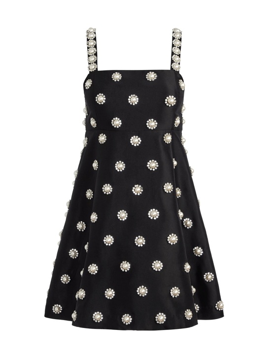 Alice + Olivia Dresses & Skirts - Alice + Olivia Black Mini Dress with Pearl Cluster Embellishments